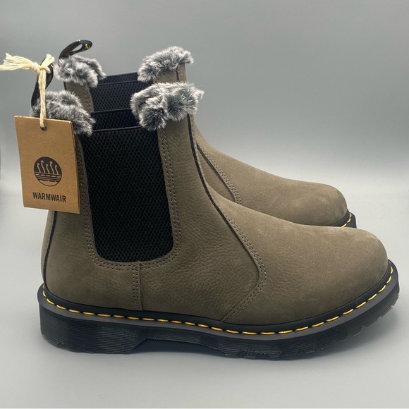 Dr. Martens Brown Chelsea Boots with Fur Trim
